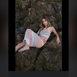 Z Supply Camille Womens Stripe
Crochet Midi Dress XL